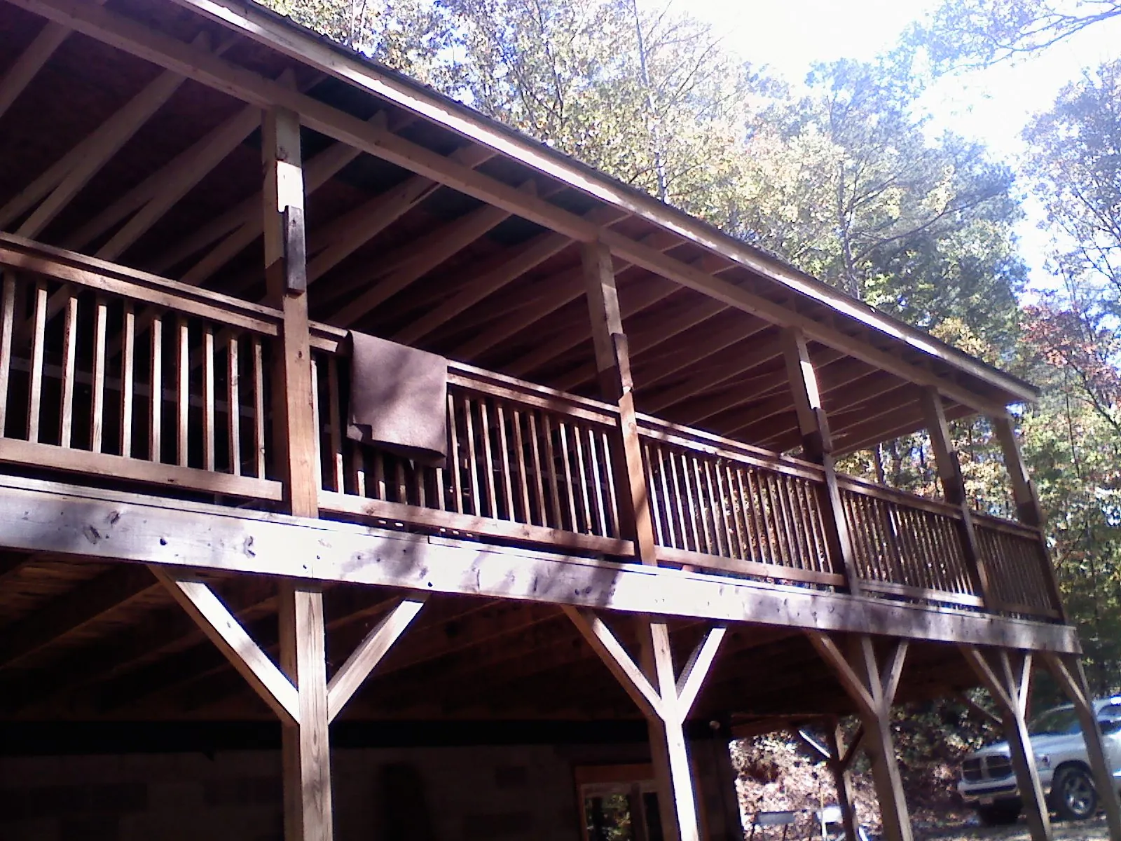 Timber framing under a new elevated porch and deck — Roof Leak Repair in Keasbey by Roofing Brothers